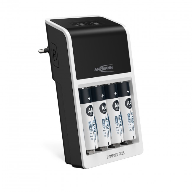 Ansmann Comfort Plus akkutöltő + 4 db AA 2100 mAh akku