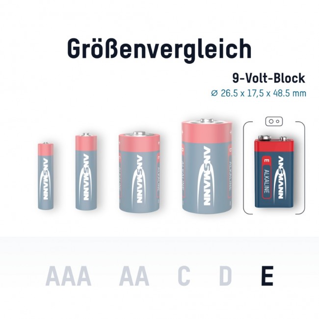 Ansmann 9V/E alkáli elem - 1 db - 1515-0000 - Elemek