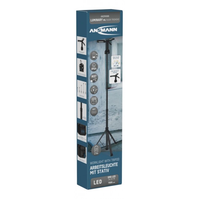 Ansmann WL7000R Triohead akkumulátoros munkalámpa - 1600-0697 - Munkalámpák