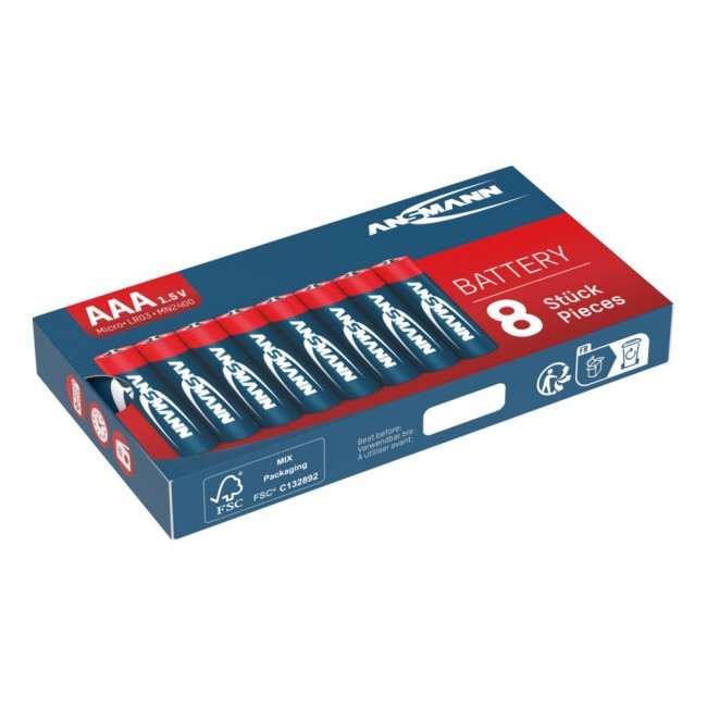 Ansmann AAA alkáli elem - 8 db - 5015360 - Elemek Ansmann AAA alkáli elem - 8 db - 5015360 - Elemek