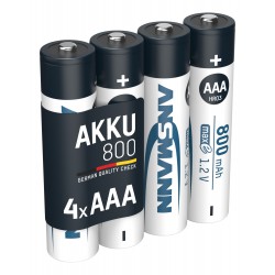 Ansmann AAA NiMH újratölthető akkumulátor 800 mAh - 4 db