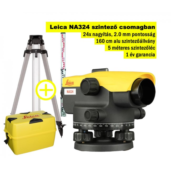 Leica NA324 optikai szintezőcsomag - 840382csom - Optikai szintezőműszer