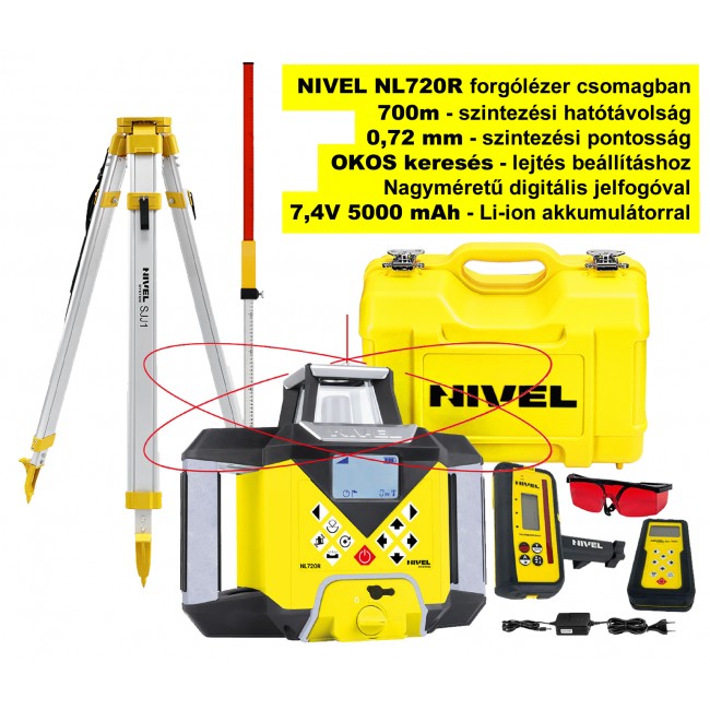 Nivel NL720R forgólézer csomagban - N4520csom - Forgólézerek és lézerszintezők Nivel NL720R forgólézer csomagban - N4520csom - Forgólézerek és lézerszintezők