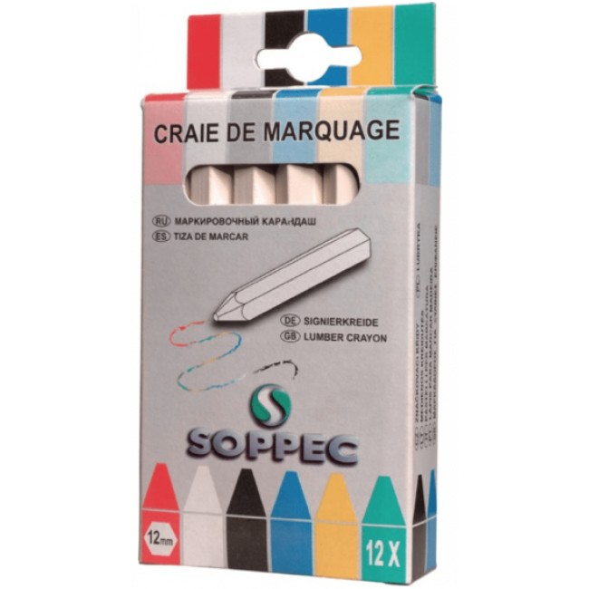Soppec Lumber zsírkréta 12 db -  Fehér - 421100 - Festékjelölő tollak