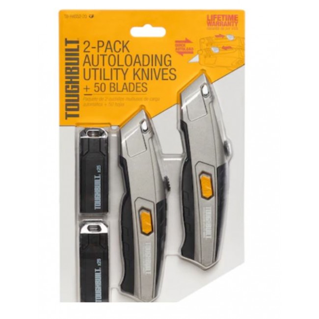 Toughbuilt kitolható pengés kés 2 db + 50 db penge - TB-H4S52-20 - Kések és fűrészek
